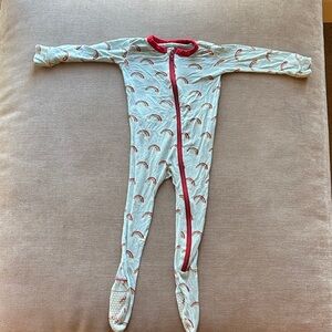 Kickee Pants Red and Blue Rainbow Footie